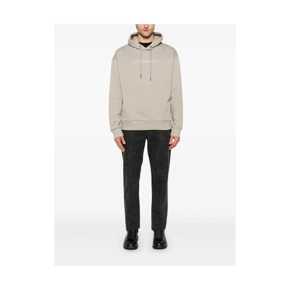 Calvin Klein Taupe Trekkoord Hoodie Sweatshirt Beige Heren