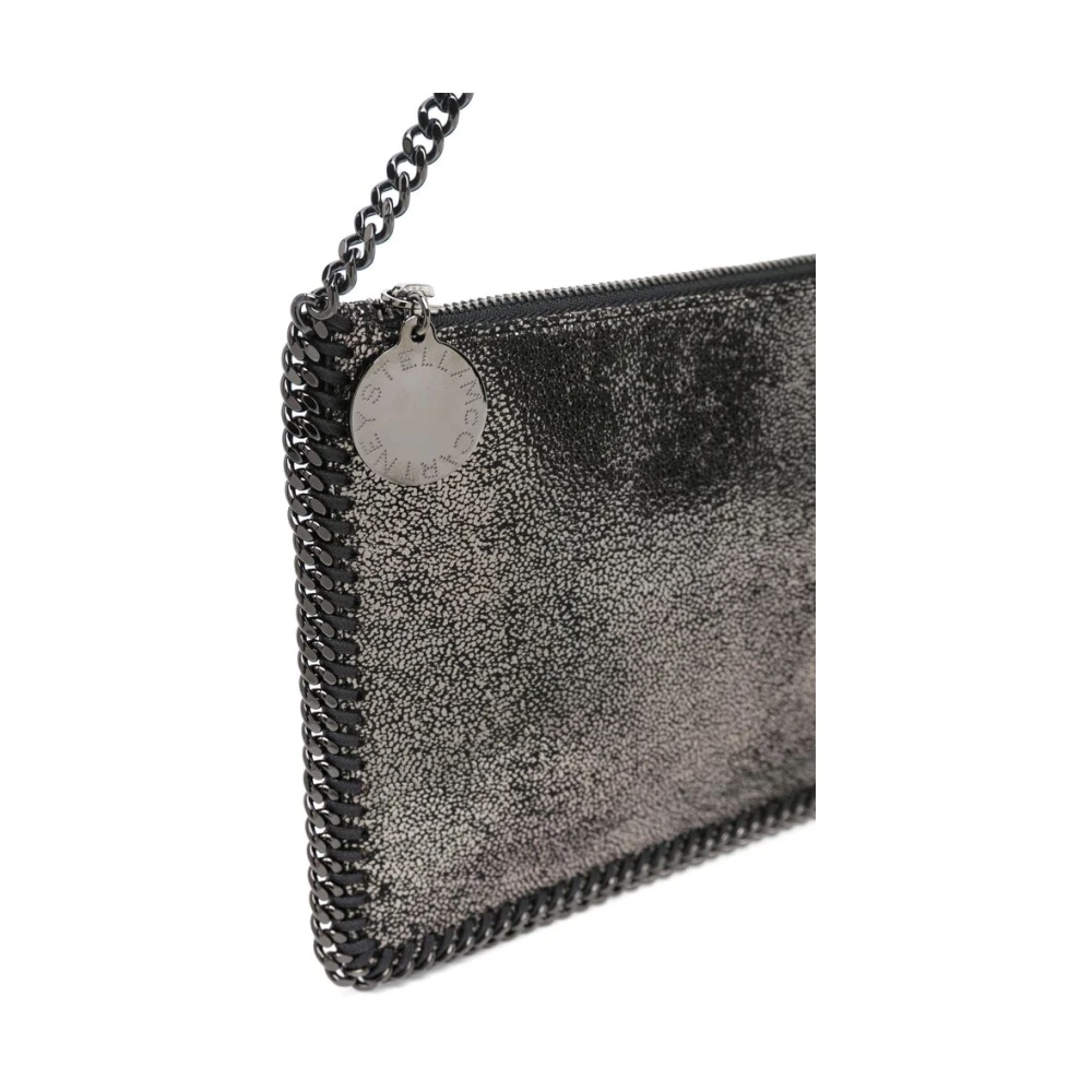 Stella Mccartney Metallic Finish Chain-Link Schoudertas Gray Dames