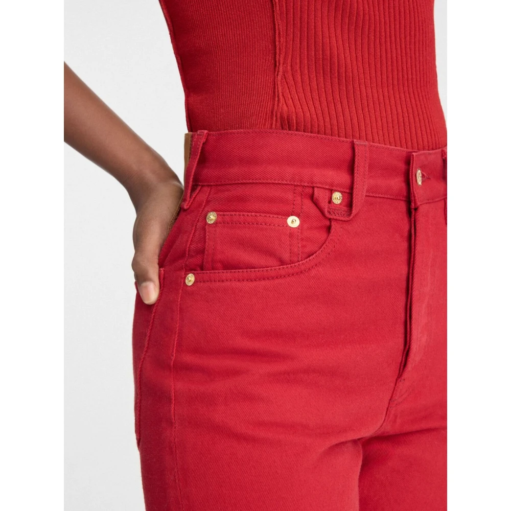 Jacquemus Rode Straight Leg Jeans Red Dames