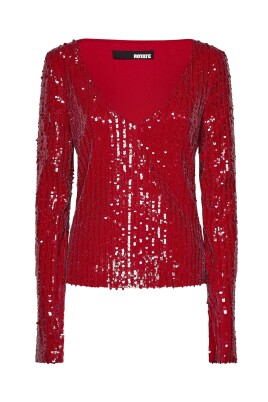 red-v-neckline-long-sleeve-tight-fit-blouse