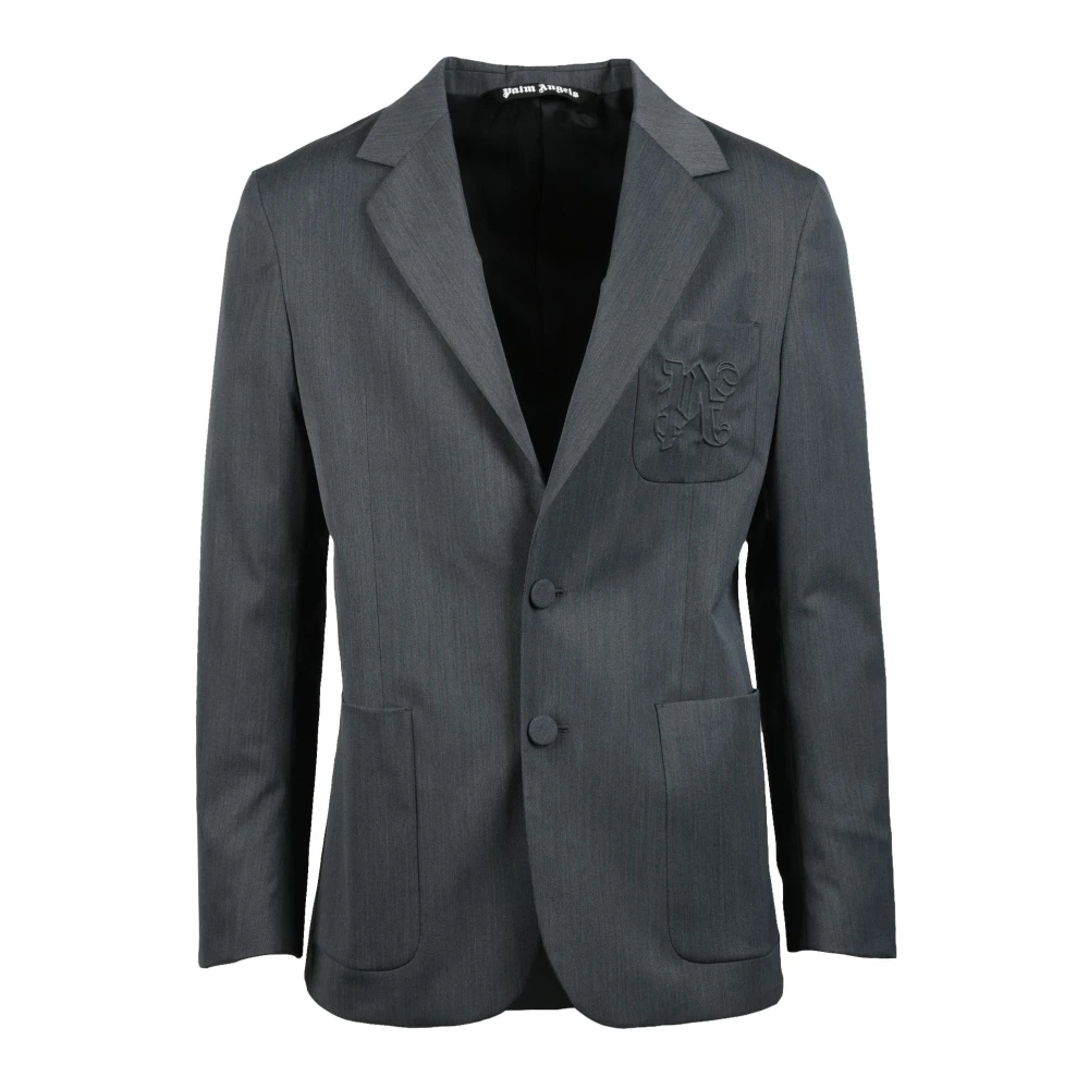 Palm Angels Stijlvolle wollen blend jas Gray Heren