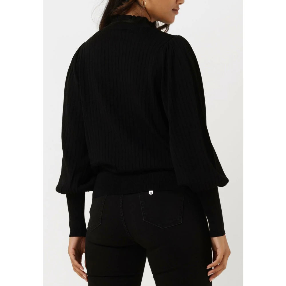 Summum Woman Ballonmouw Sweater Viscose Polyamide Gebreid Black Dames