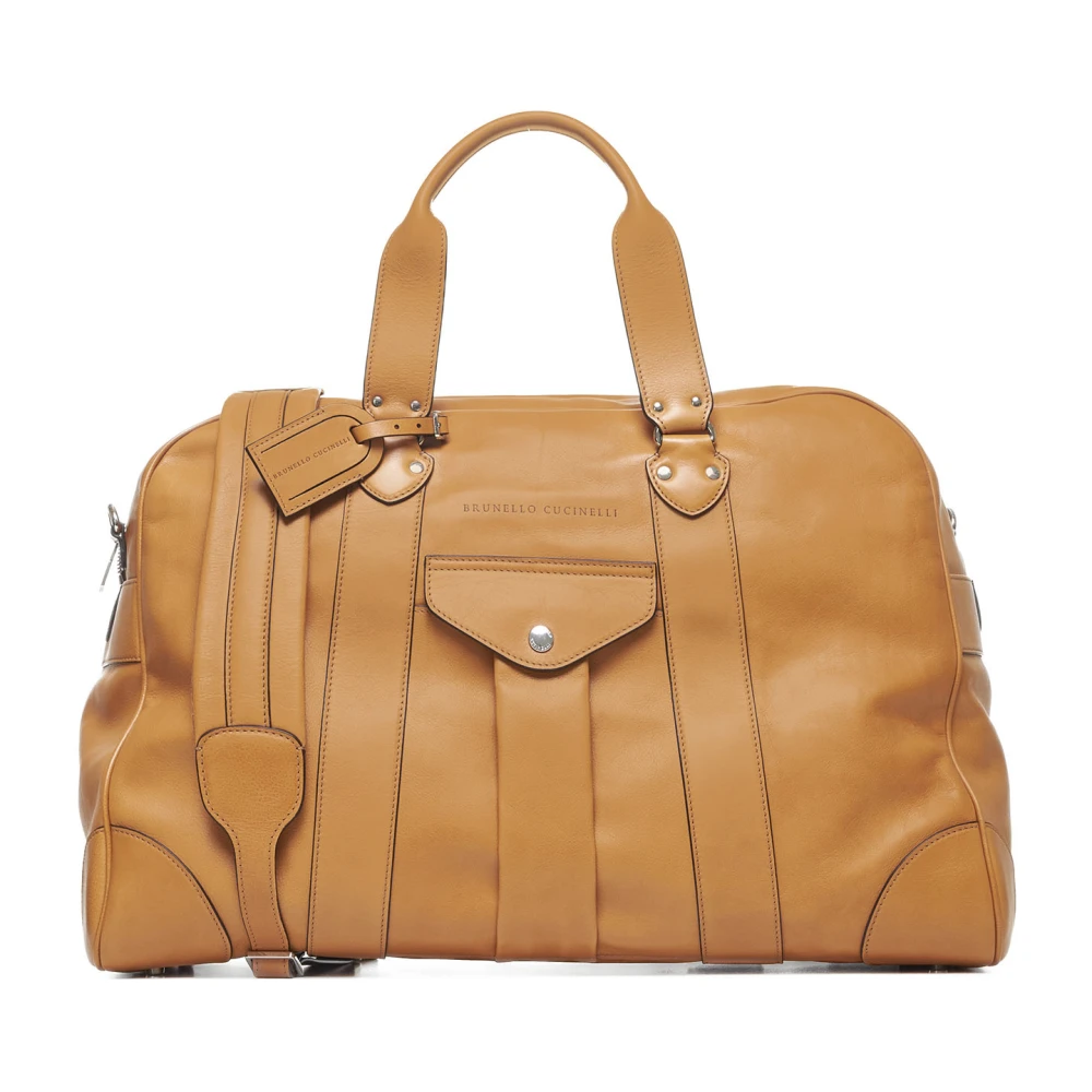 BRUNELLO CUCINELLI Oranje Leren Duffeltas Orange Dames