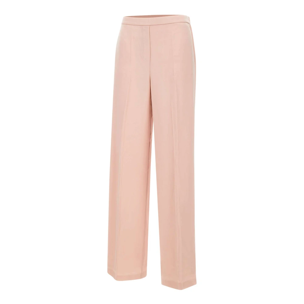 Theory Zijden Wijde Pijp Roze Broek Pink Dames