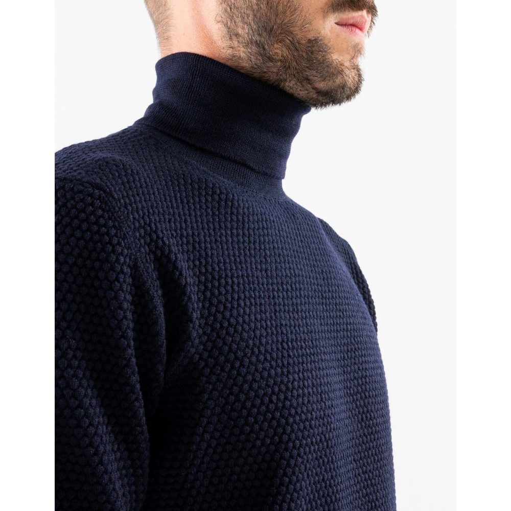 Corsinelabedoli Turtleneck Jumpers in Marino Wol Blue Heren