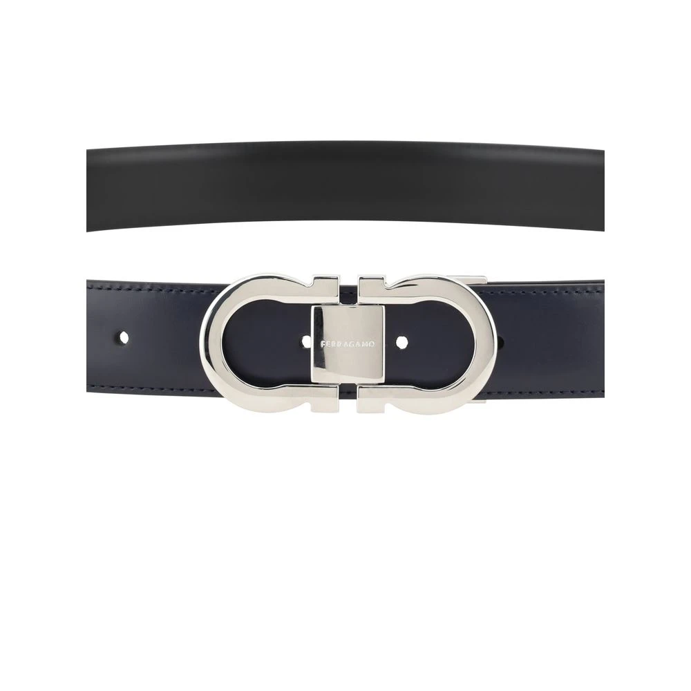 Salvatore Ferragamo Omkeerbare Leren Riem met Iconische Gesp Black Heren