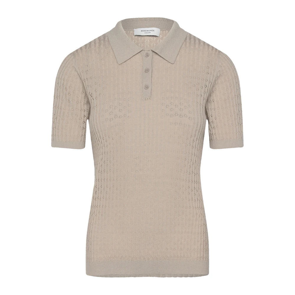 Rosemunde Korte Mouw Gebreid Silver Lining Beige Dames