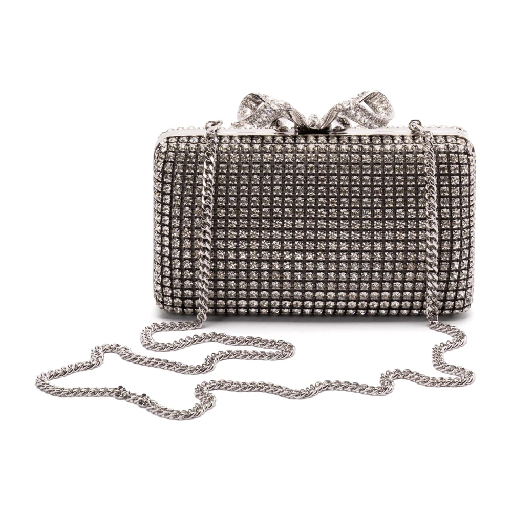 Self Portrait Diamant Kristal Clutch Tas Gray Dames