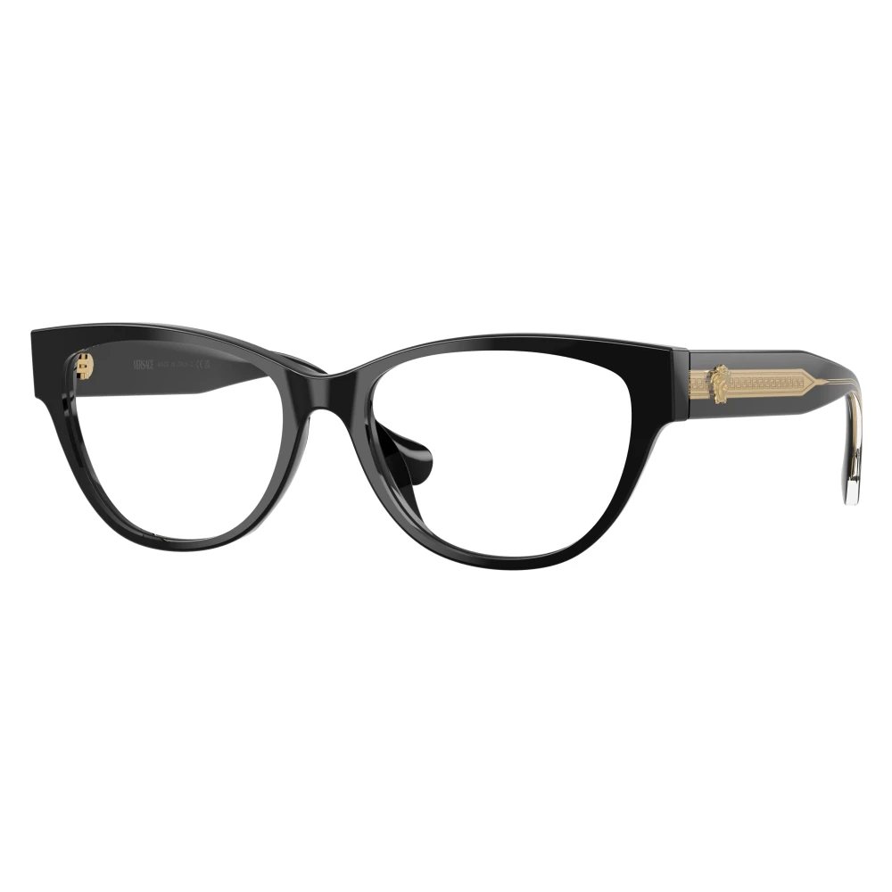 Versace Transparent Woman Ve3389u Gb1 Optical Frames Acetate Black Cat Eye Normal - Image 3