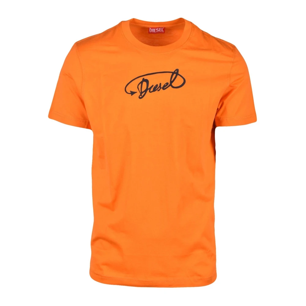 Diesel Katoenen T-shirt Orange Heren