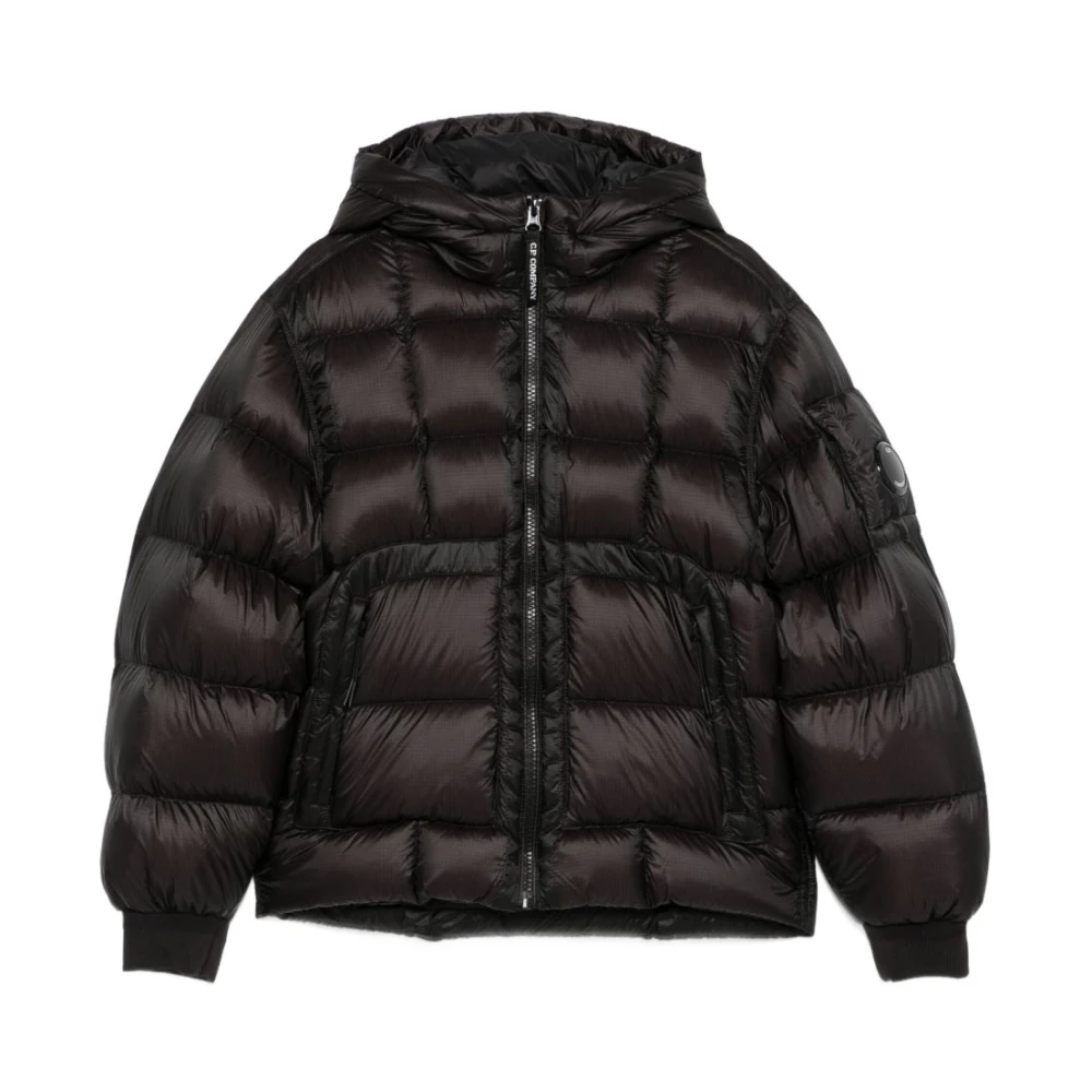 C.p. Company , Winter Jackets, Male, Black, 8 Y, Hooded Zip Sweatshirt