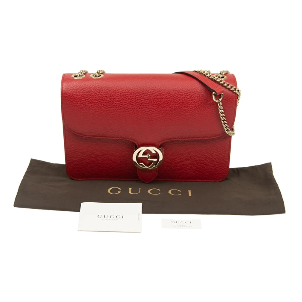 Gucci Interlocking GG Schoudertas Red Dames