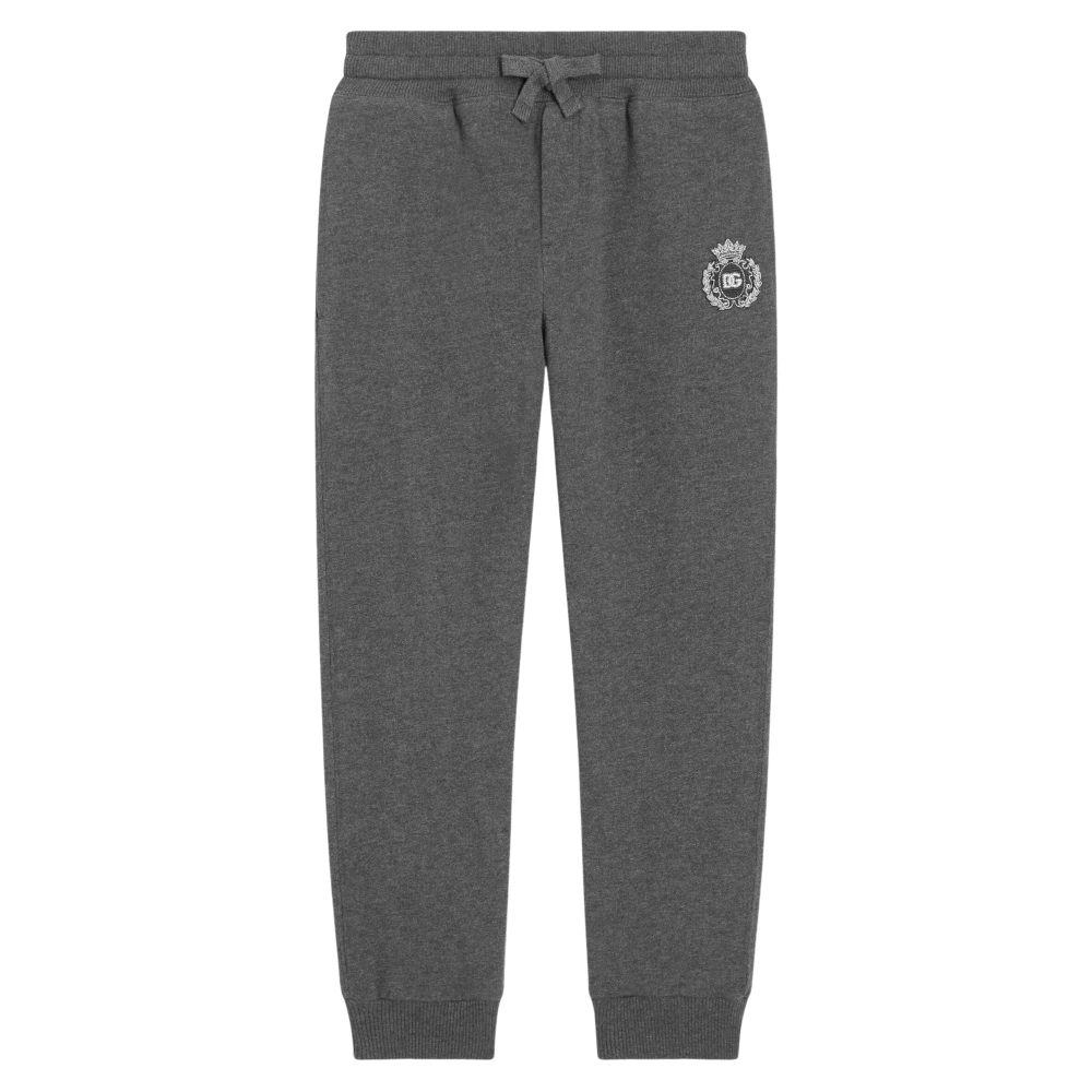 Dolce & Gabbana Boys Gray Sweatpants, 3 Y, Logo Joggers