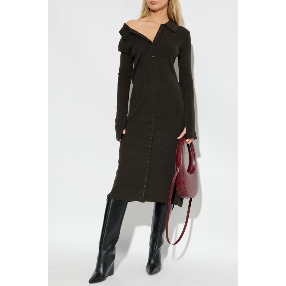 Courrèges Geribbelde jurk Brown Dames
