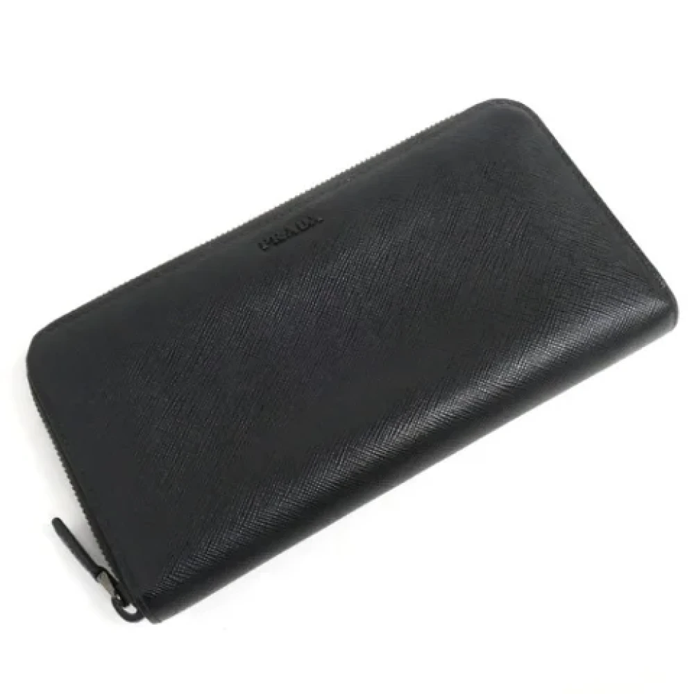 Prada Vintage Pre-owned Leather wallets Black Dames