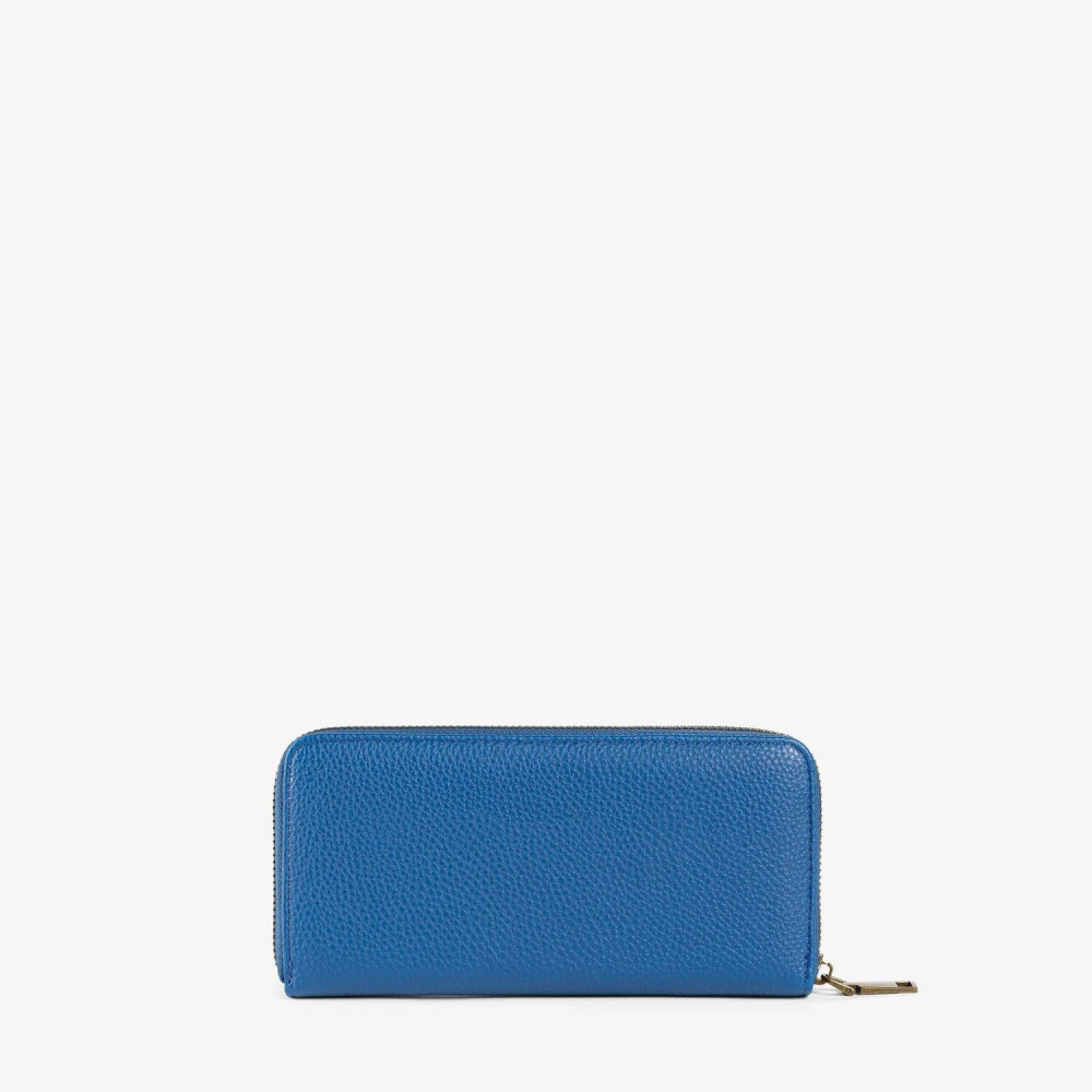 Roberto Cavalli Monogram Zip-Around Portemonnee met Kaartsleuven Blue Dames