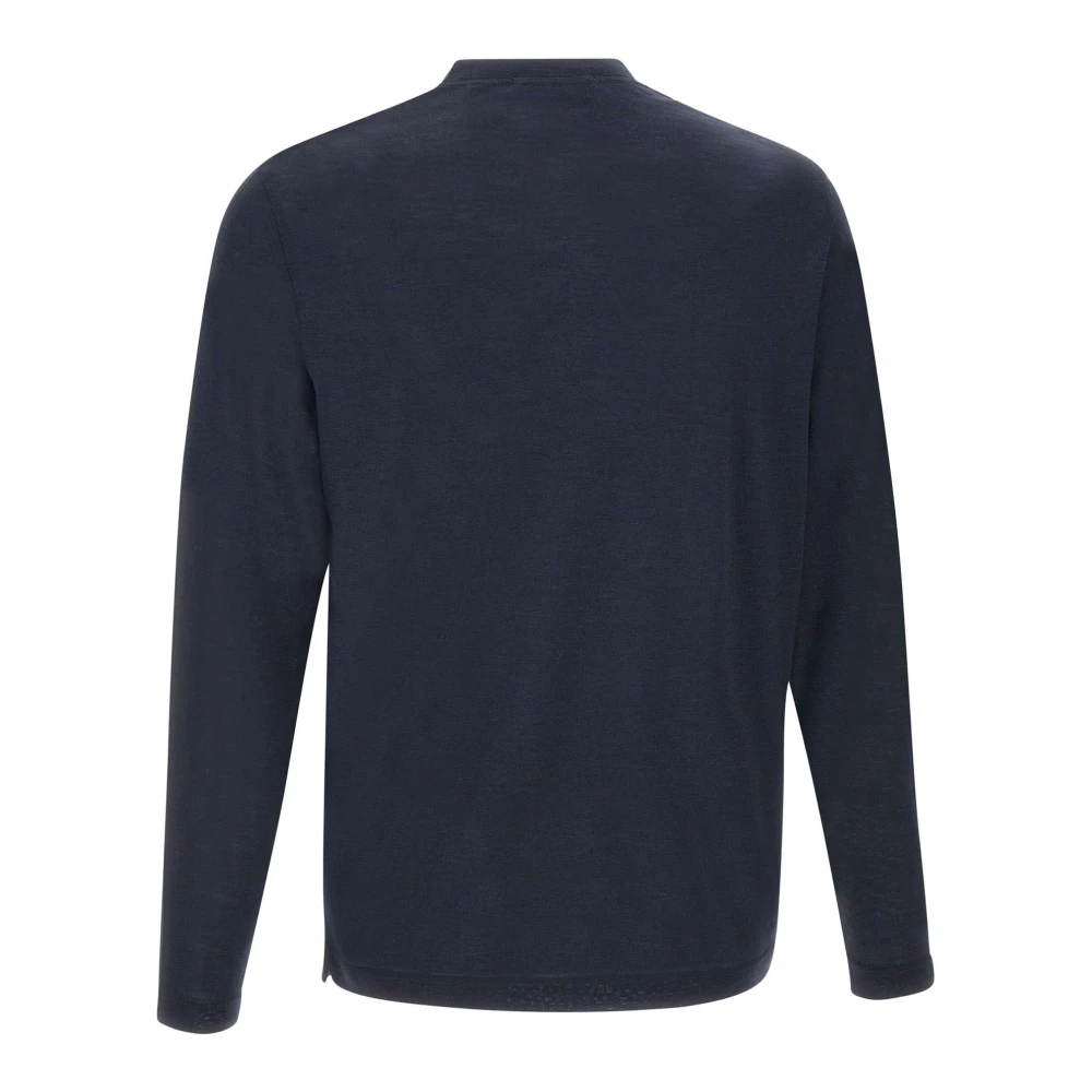 Filippo De Laurentiis Royal Merino Wol Crew Neck Sweater Blue Heren