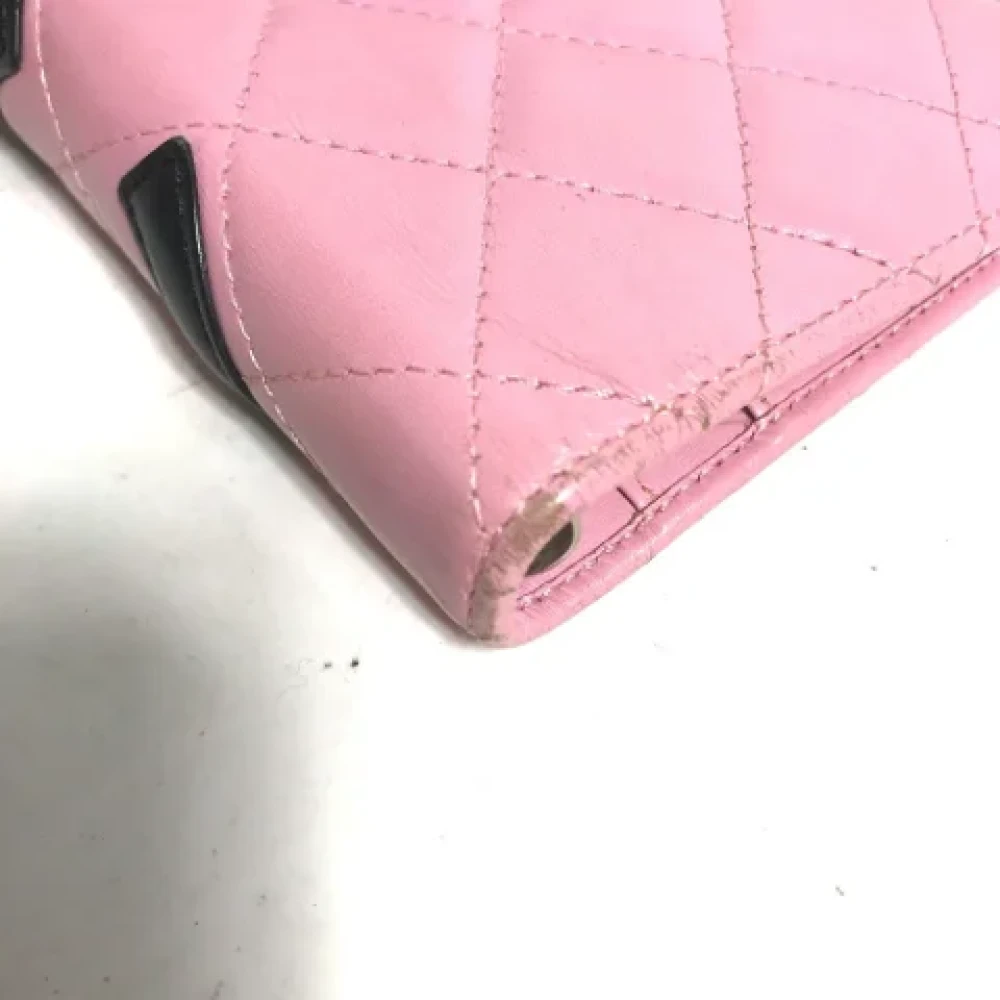 Chanel Vintage Pre-owned Leather home-office Pink Dames