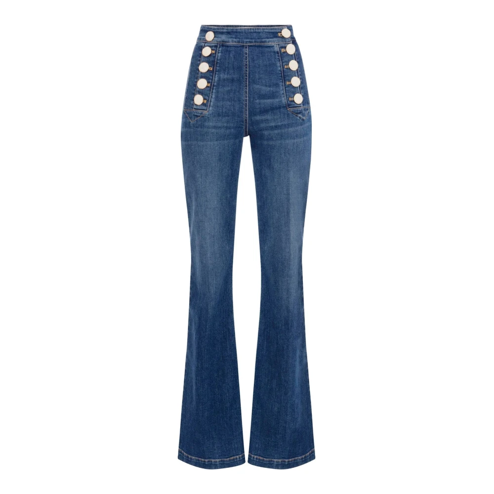 Elisabetta Franchi Boot-Cut Jeans voor Vrouwen Blue Dames