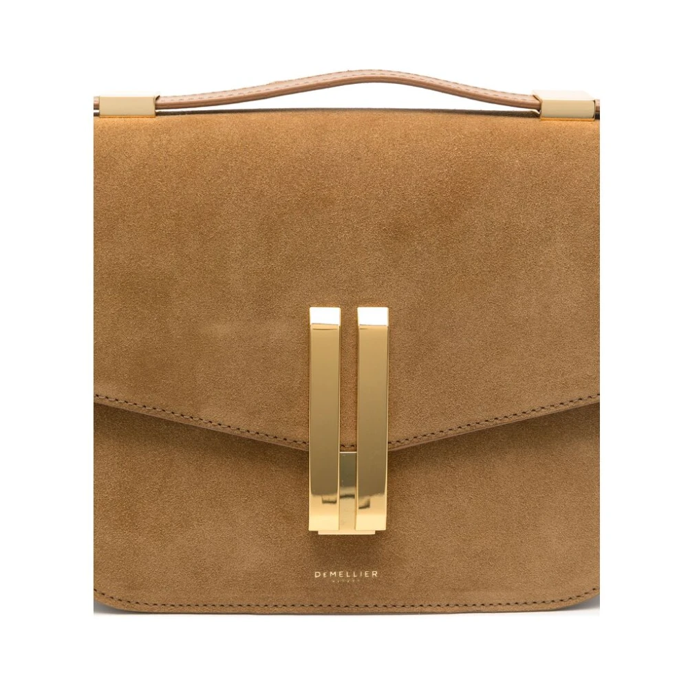 DeMellier Kameelbruine Schoudertas met Push-Lock Brown Dames