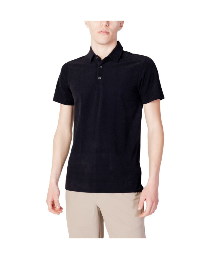 polo-en-polyester-noir-collection-printemps-ete