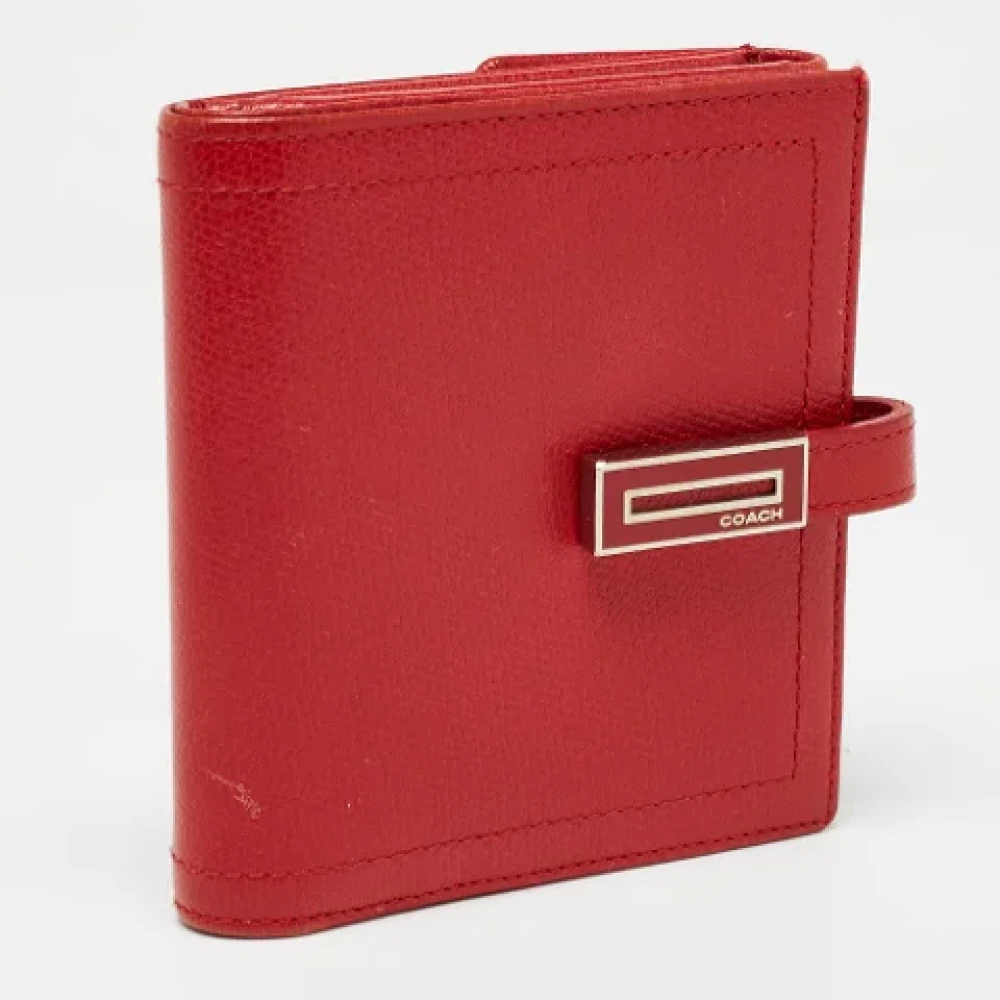 Coach Pre-owned Leather wallets Red Dames