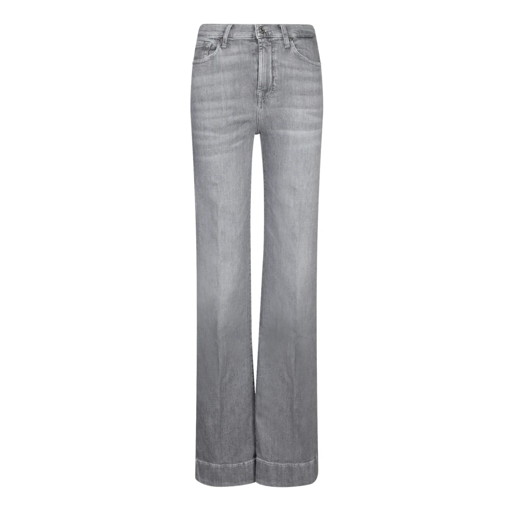 7 For All Mankind Grey Flared Jeans For Women - Female - Straight Fit Jeans - Gray - W28 - Jeans