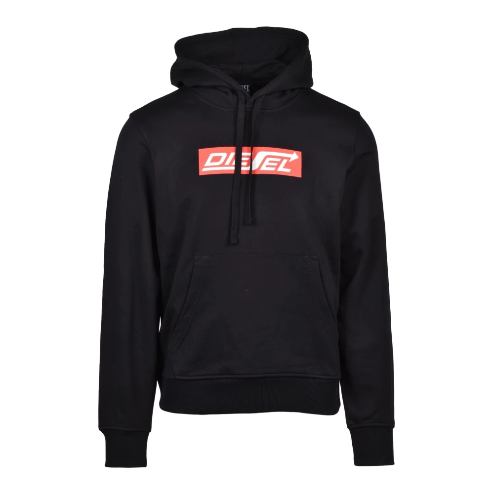 Diesel Herren Schwarz Sweatshirts & Hoodies, K, Mgröße: