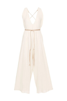 cream-white-v-neck-sleeveless-dress