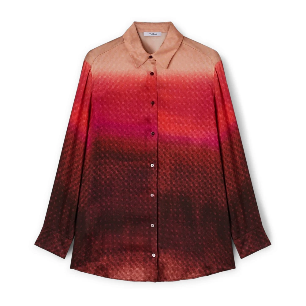 Motivi Vrouw Multicolor Overhemden Dames, Veelkleurig, S, Satijn, Ombré Satijnen Blouse