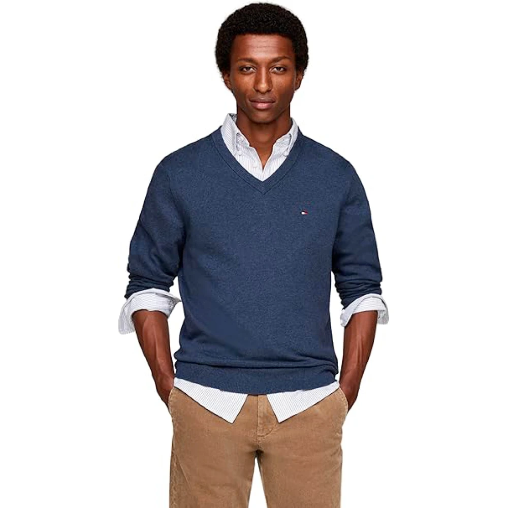 Tommy Hilfiger Biologisch Katoen Kasjmier Sweater Blue Heren
