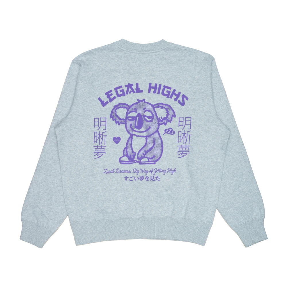 Edwin Katoenen trui met print Blue Heren