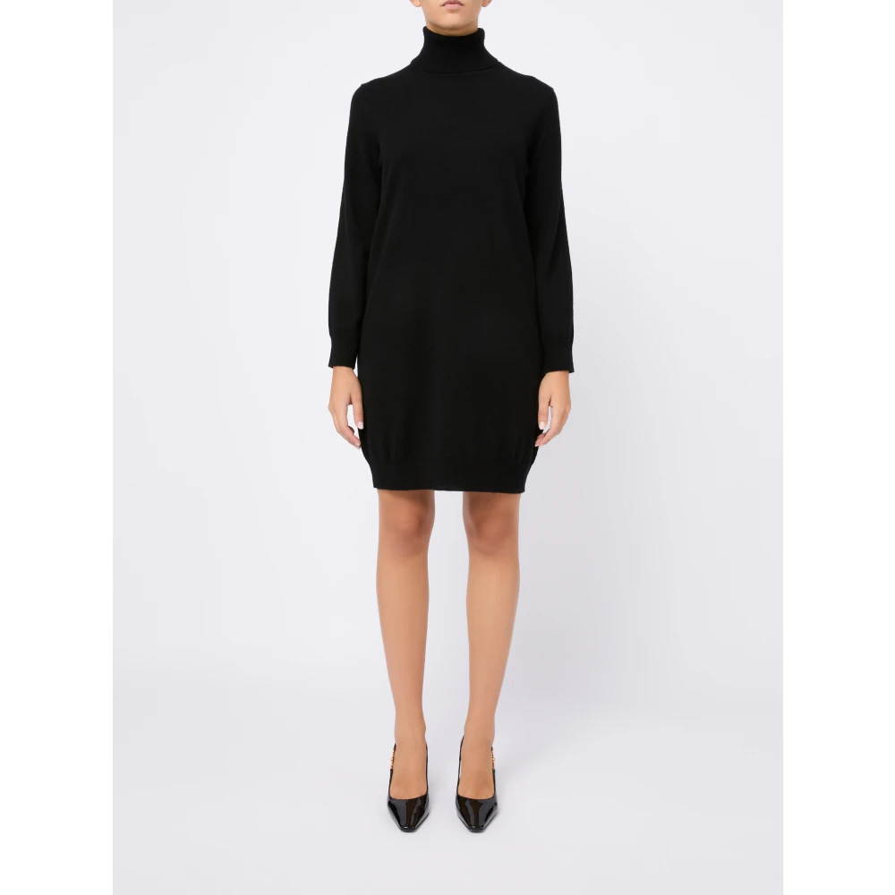 Kangra Zwart Wol Kasjmier Jurk Black Dames