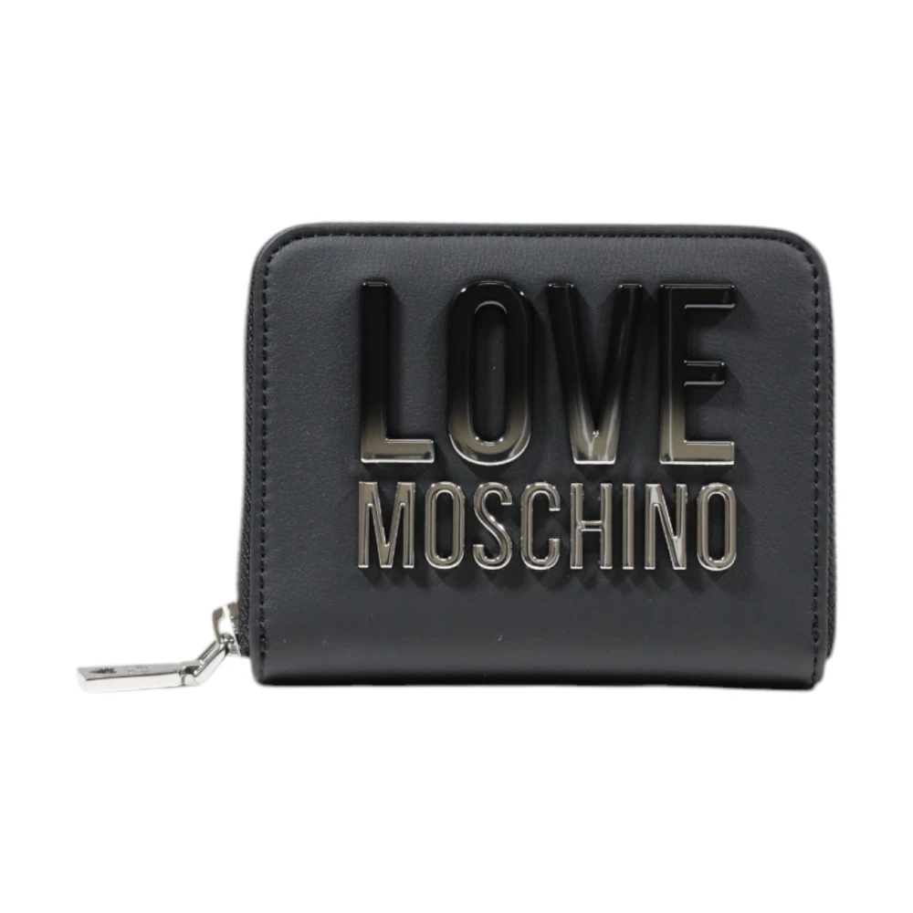 Love Moschino Zwarte Zip-Around Portemonnee met Ritssluiting Black Dames