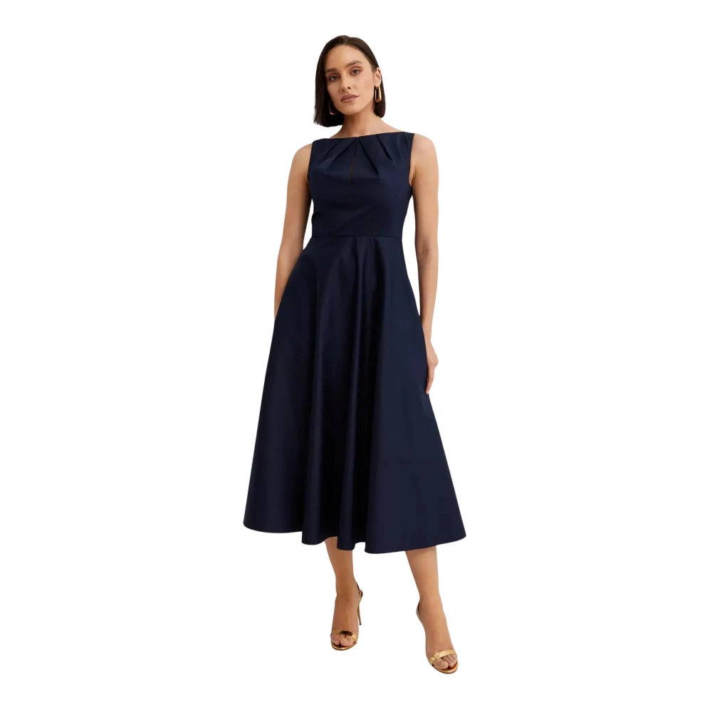 Roland Mouret Navy Midi Boothals Jurk Blue Dames