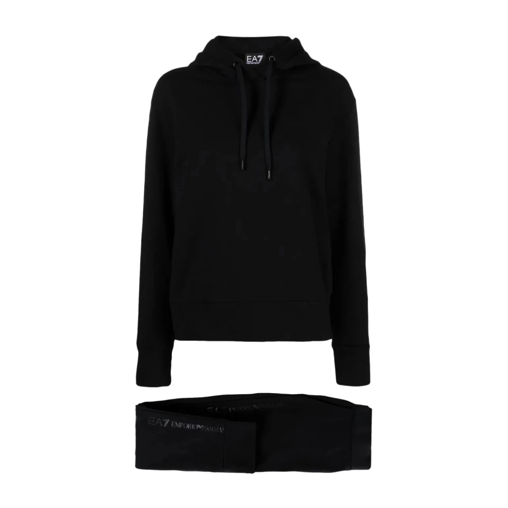 Emporio Armani EA7 Avslappnad Svart Tracksuit Set Black, Dam