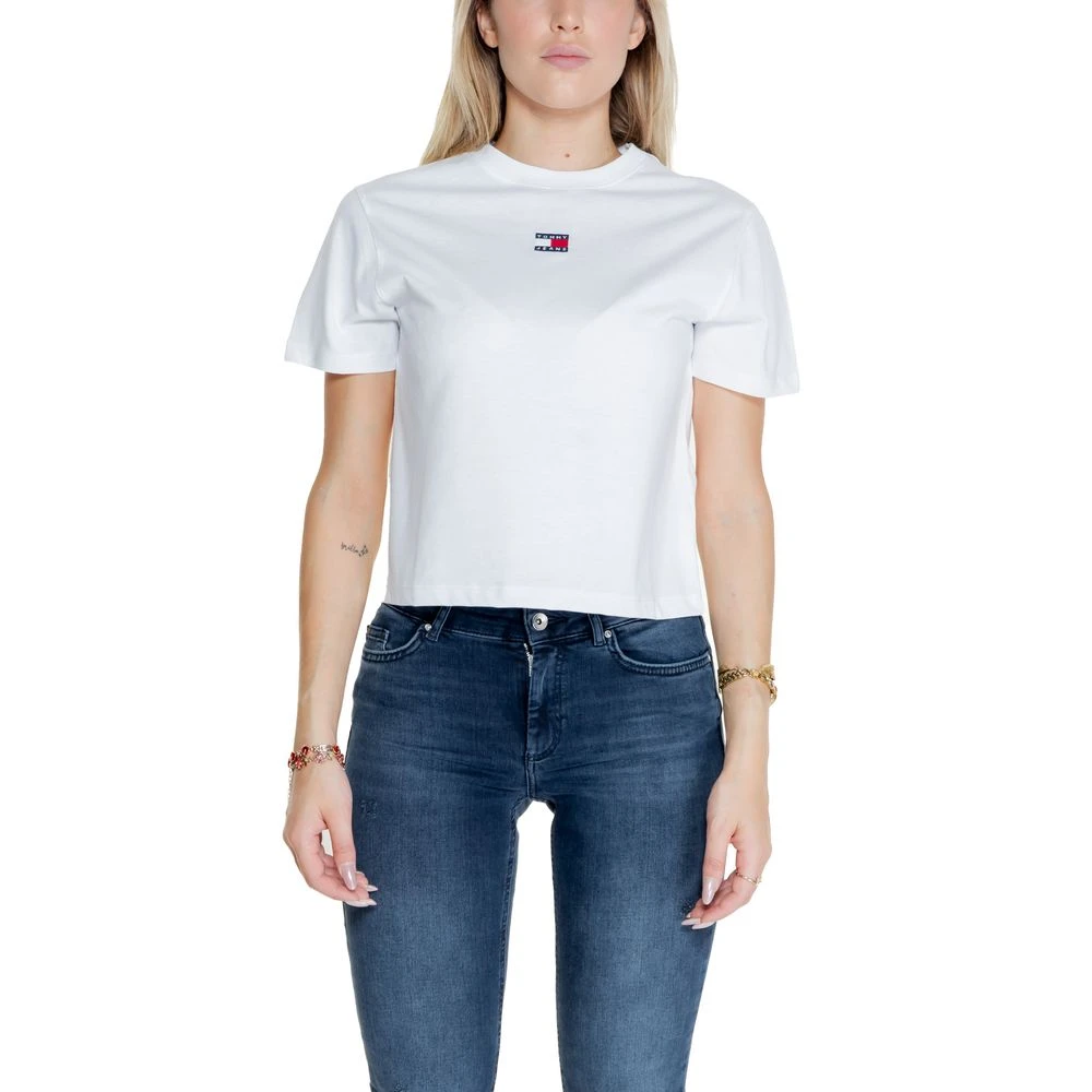 Tommy Jeans Dames T-shirt Collectie van Gerecycled Katoen White Dames