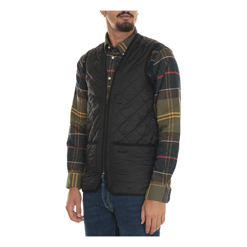 Barbour Gewatteerd Gilet met Fleece Voering Black Heren
