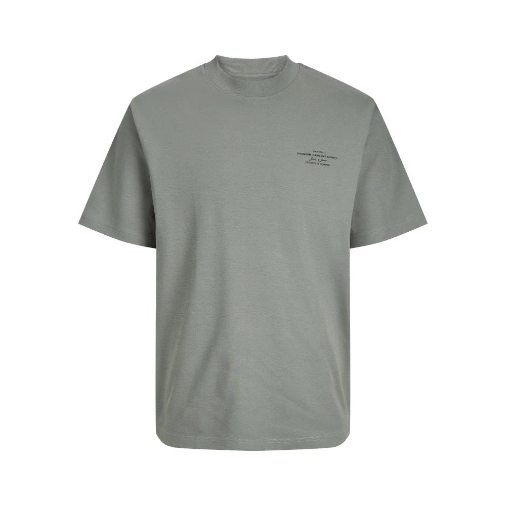 jack & jones Groene Crew Neck Tee met Branding Gray Heren