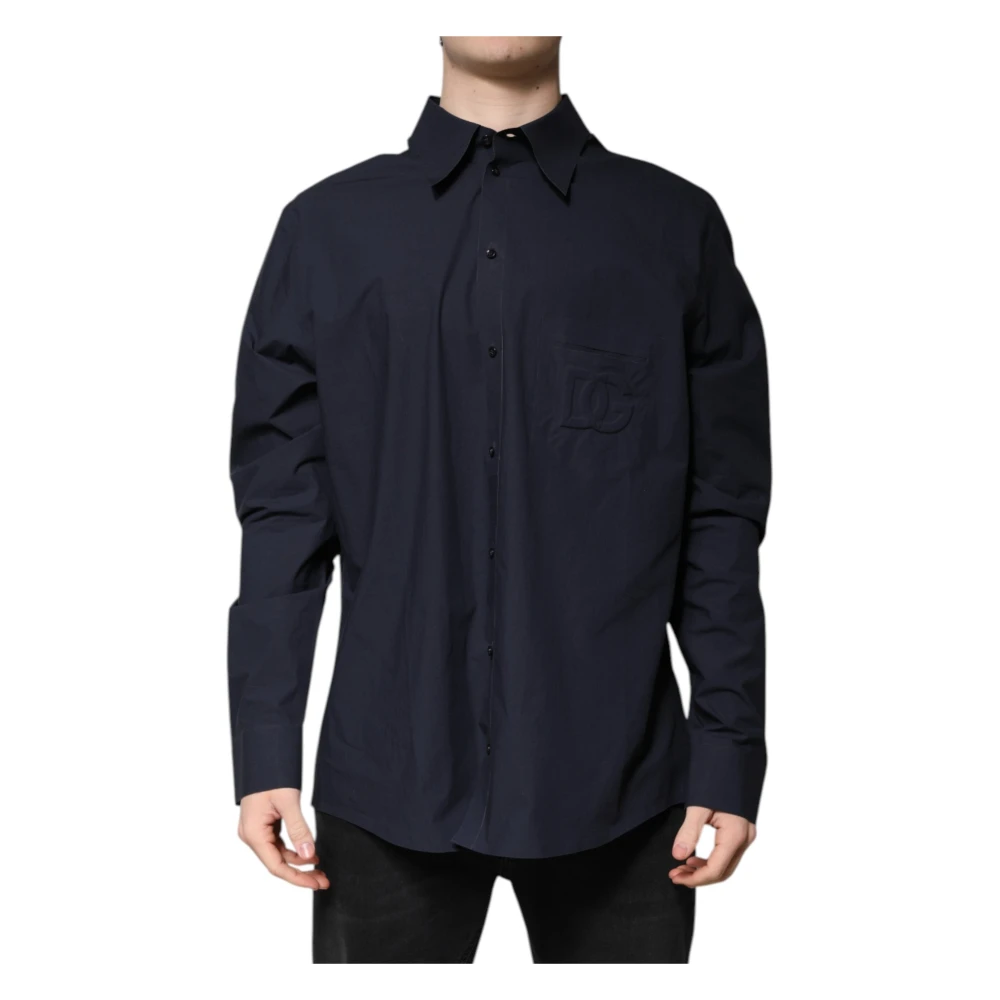 Dolce & Gabbana Men's Dark/Blue Cotton Dress Shirt