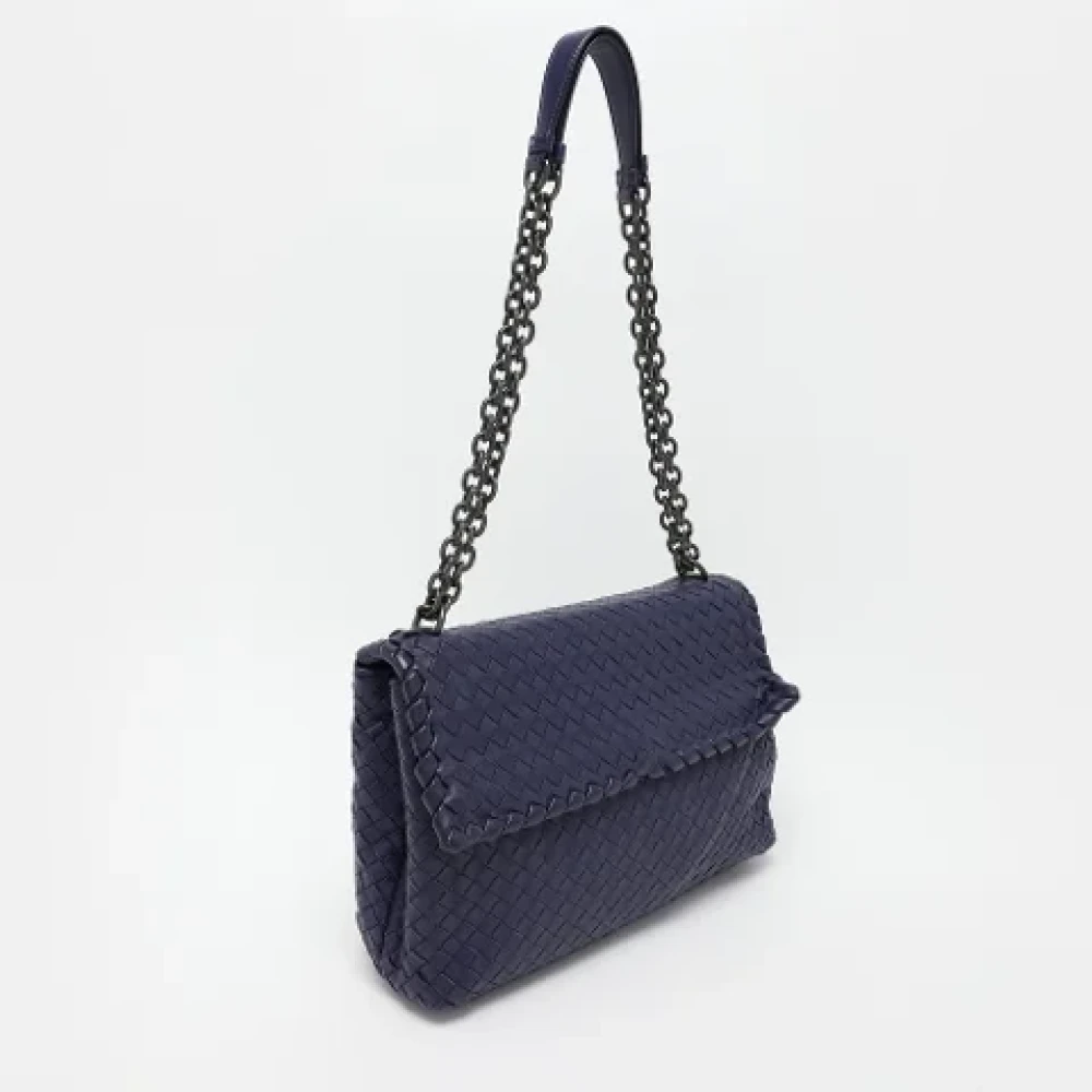 Bottega Veneta Vintage Pre-owned Leather shoulder-bags Blue Dames