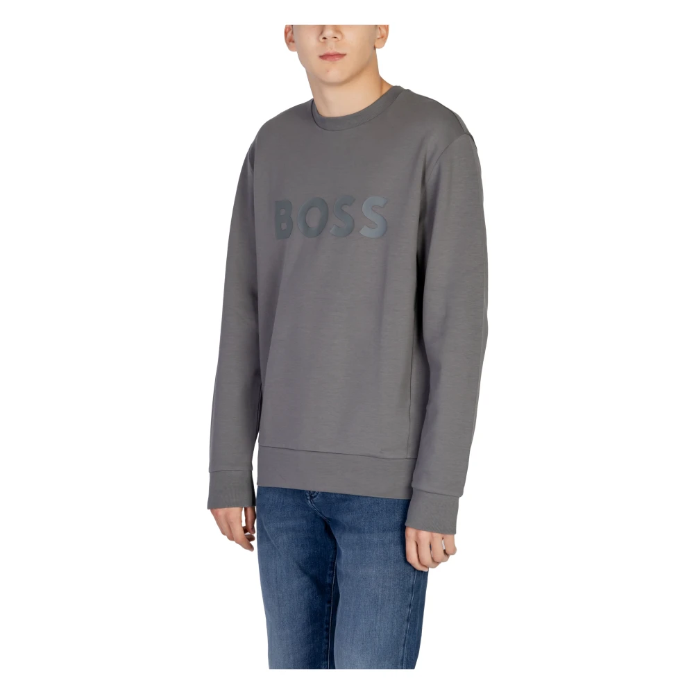 Hugo Boss Heren Sweatshirt Herfst Winter Collectie Katoenmix Gray Heren