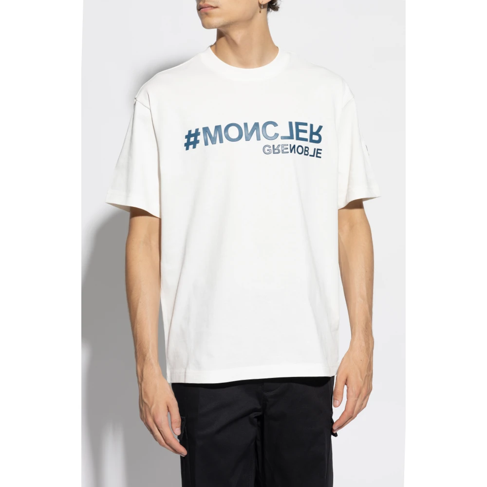 Moncler T-shirt met logo White Heren