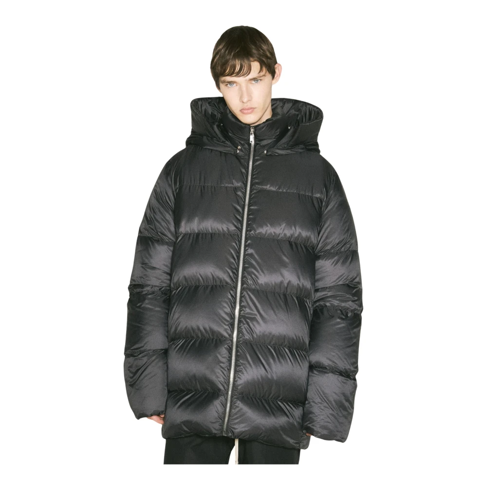 Moncler Zwarte Jassen met Afneembare Capuchon en Ritssluiting Black