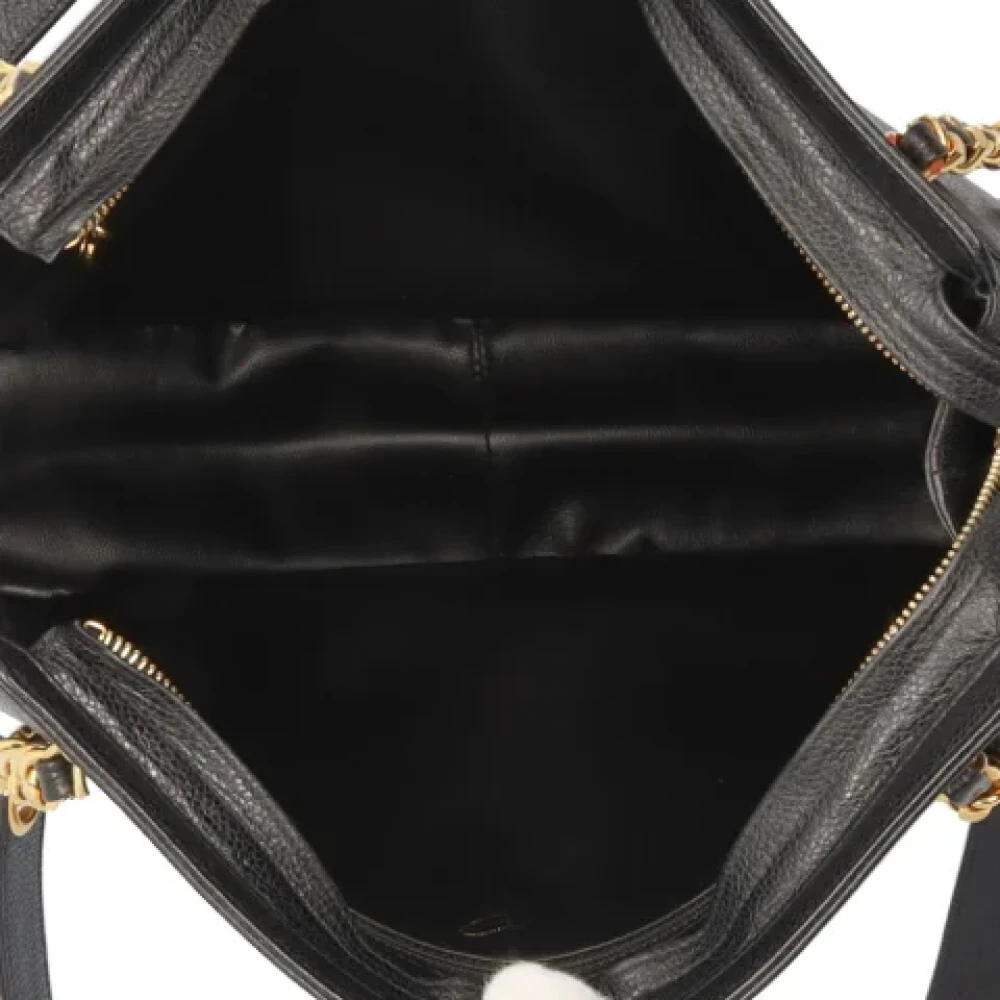 Chanel Vintage Pre-owned Leather totes Black Dames