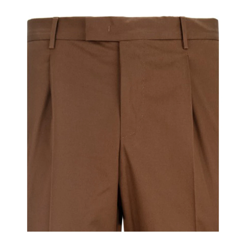 PT Torino Heren Knoop Rits Broek Brown Heren