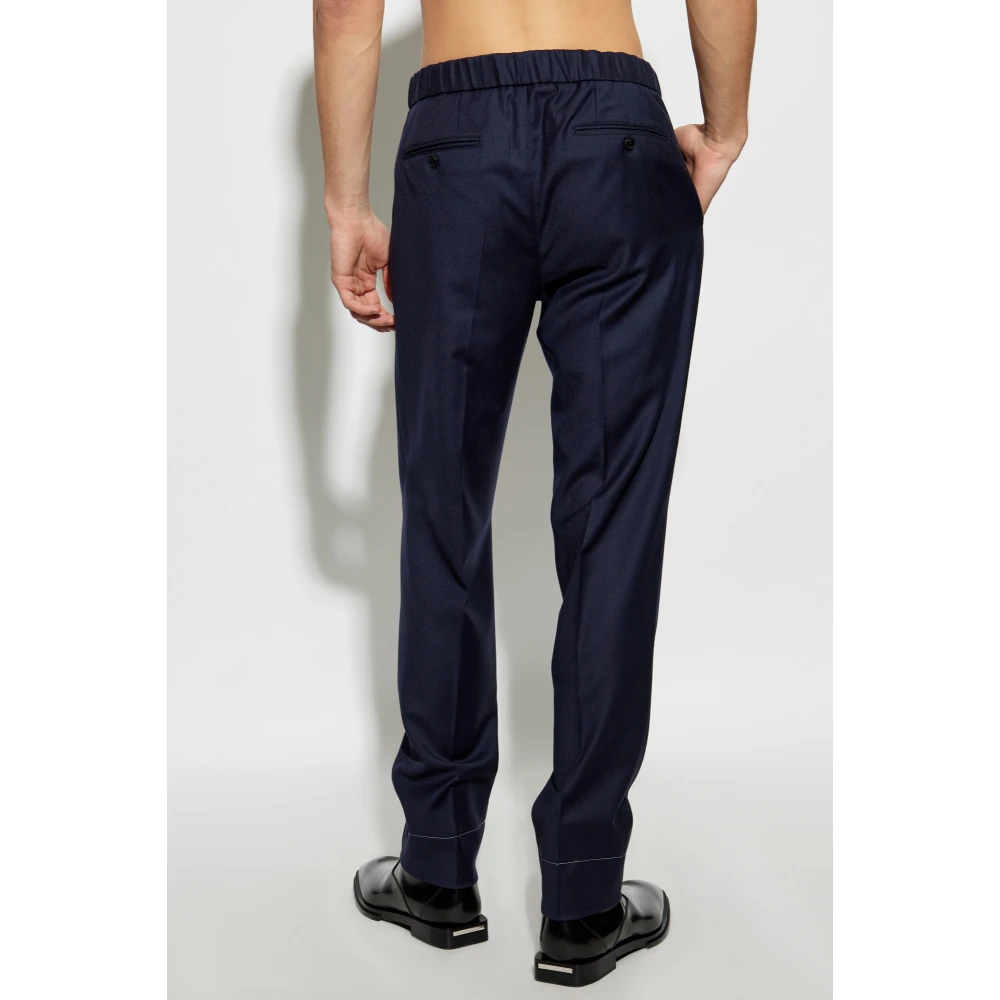 Brioni Wollen broek met vouw Blue Heren