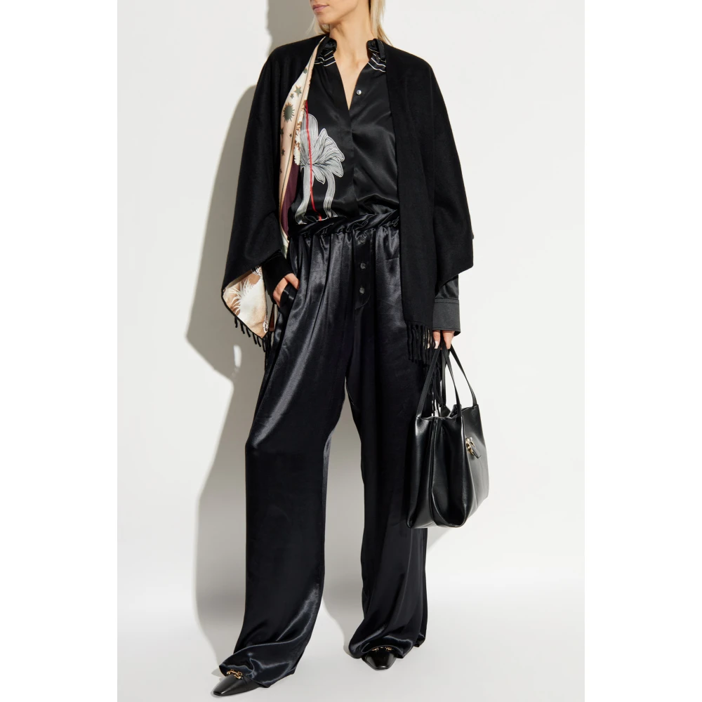 Salvatore Ferragamo Omkeerbare Poncho Black Dames