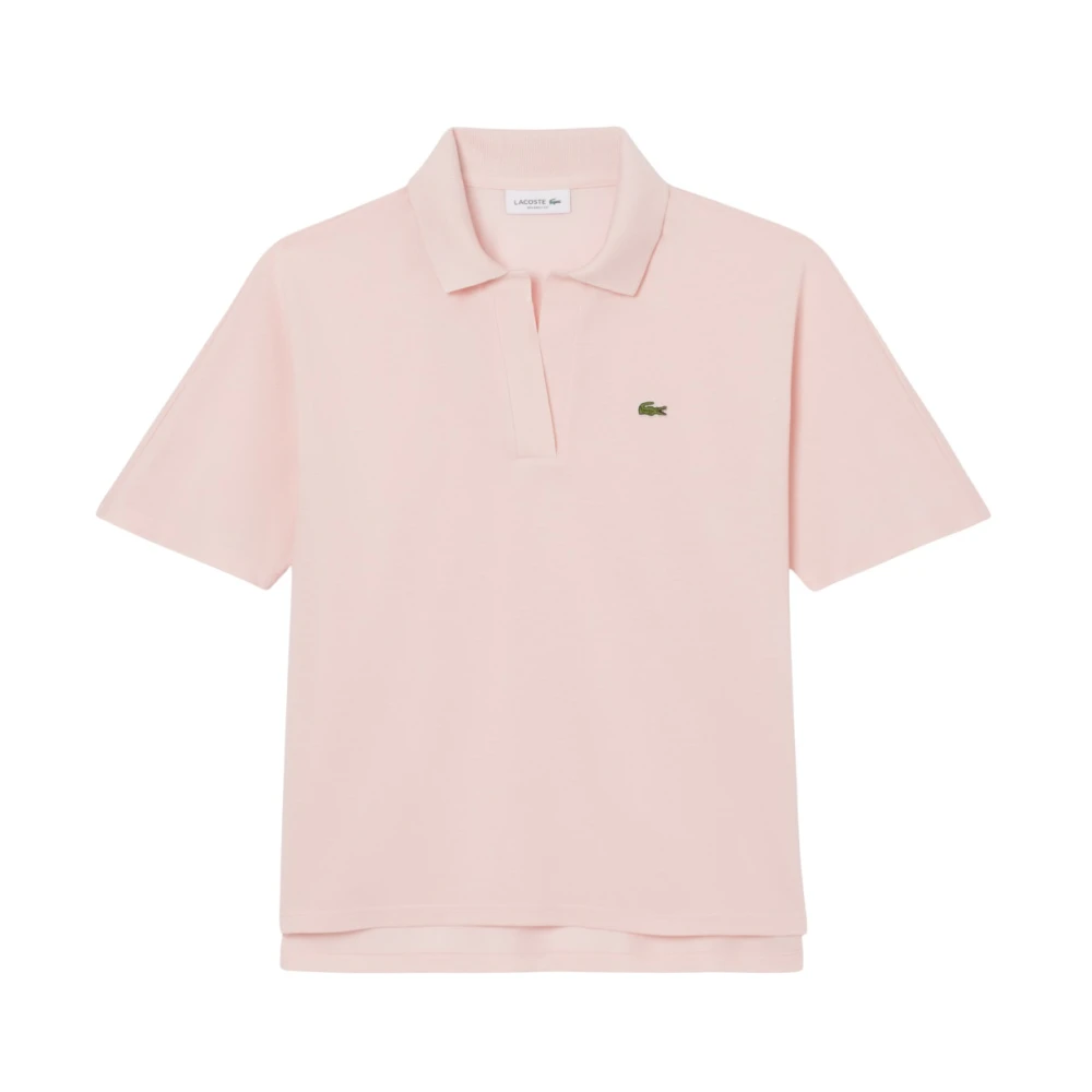 Lacoste Pink Polo Shirts, Female, Xs, Polo Shirt Asymmetric Style