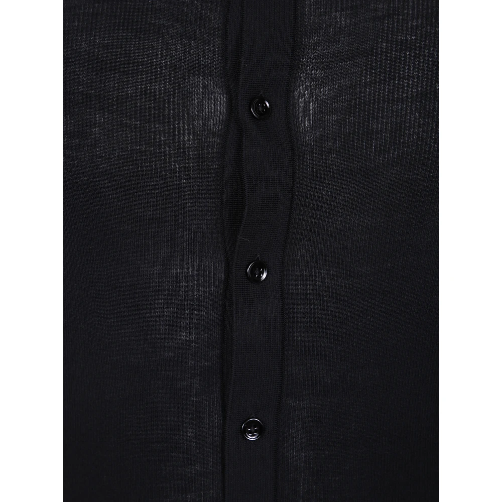 Tom Ford Henley Gebreide Trui Black Heren